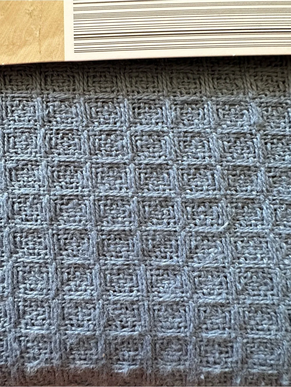 Kirkton House Blue Waffle Cotton Blanket